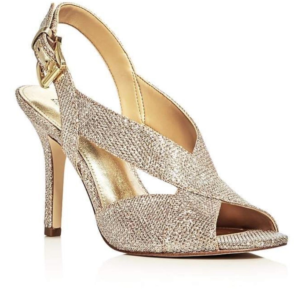 MICHAEL Michael Kors Becky Glitter Crisscross Slingback Sandal